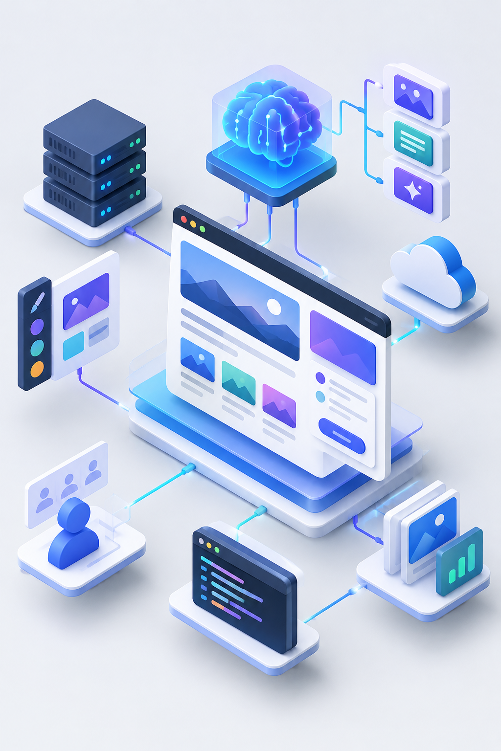 Integração de IA no design de sites profissionais